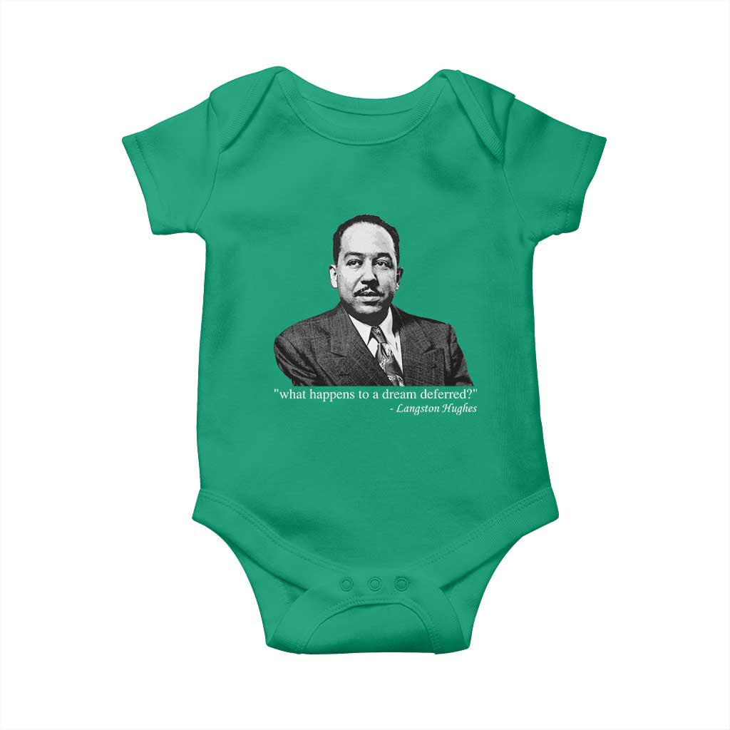Langston Hughes Baby Onesie A Dream Deferred Juneteenth Black History Civil Right TS10 Irish Green Print Your Wear