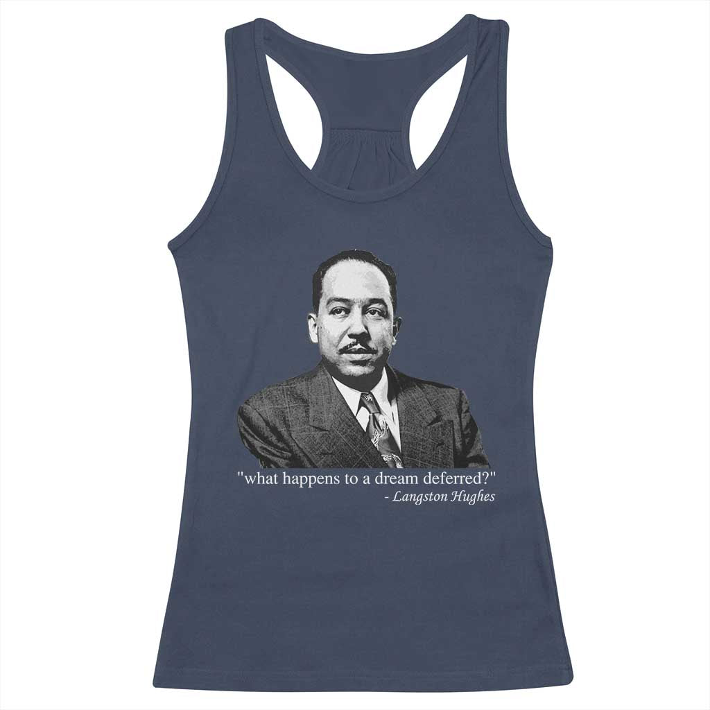 Langston Hughes Racerback Tank Top A Dream Deferred Juneteenth Black History Civil Right TS10 Navy Print Your Wear