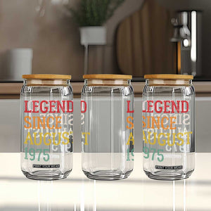 Legend Since August 1975 Glass Can Vintage Retro 50th Birthday Gifts TS10 Print Your Wear