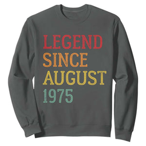 Legend Since August 1975 Sweatshirt Vintage Retro 50th Birthday Gifts TS10 Dark Heather Print Your Wear