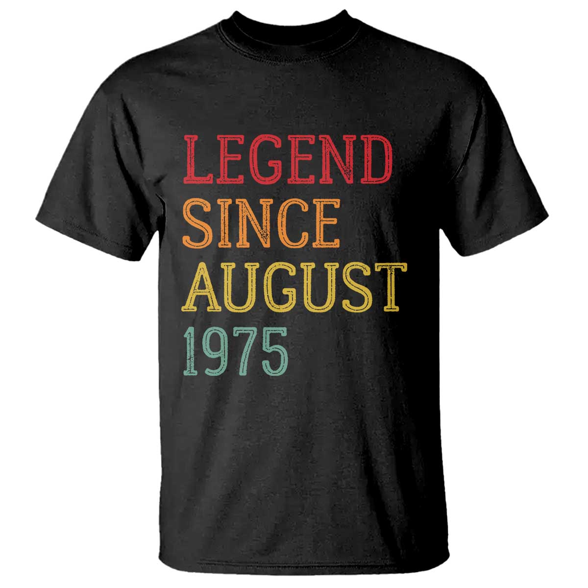 Legend Since August 1975 T Shirt Vintage Retro 50th Birthday Gifts TS10 Black Print Your Wear