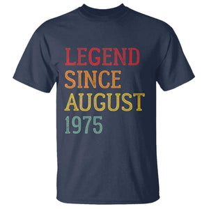 Legend Since August 1975 T Shirt Vintage Retro 50th Birthday Gifts TS10 Navy Print Your Wear