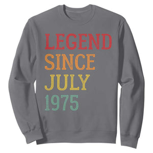 Legend Since July 1975 Sweatshirt Vintage Retro 50th Birthday Gifts TS10 Charcoal Print Your Wear