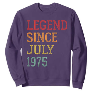 Legend Since July 1975 Sweatshirt Vintage Retro 50th Birthday Gifts TS10 Purple Print Your Wear