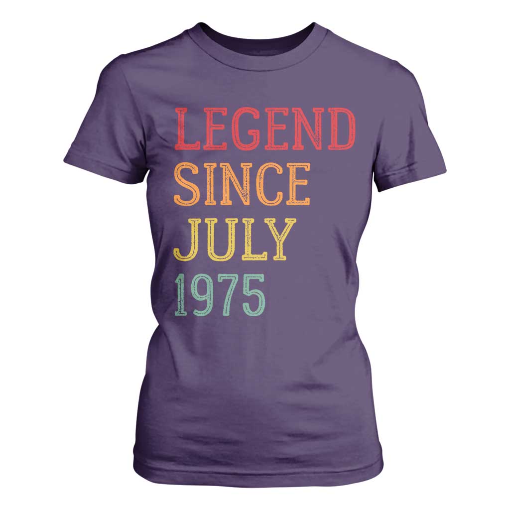 Legend Since July 1975 T Shirt For Women Vintage Retro 50th Birthday Gifts TS10 Purple Print Your Wear