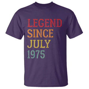 Legend Since July 1975 T Shirt Vintage Retro 50th Birthday Gifts TS10 Purple Print Your Wear