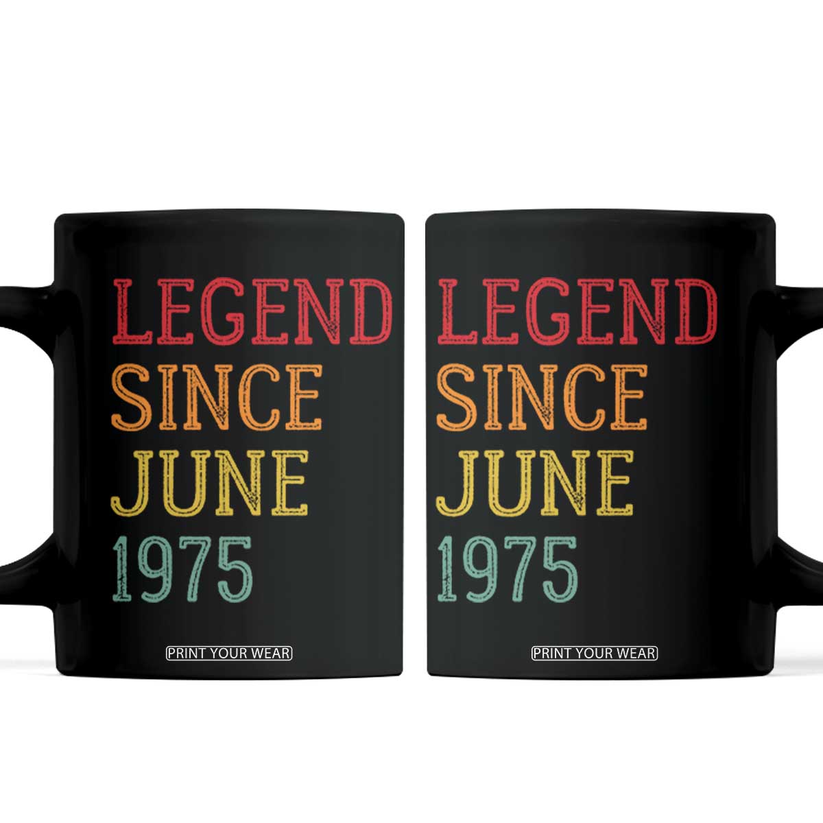 Legend Since June 1975 Coffee Mug Vintage Retro 50th Birthday Gifts TS10 Black Print Your Wear