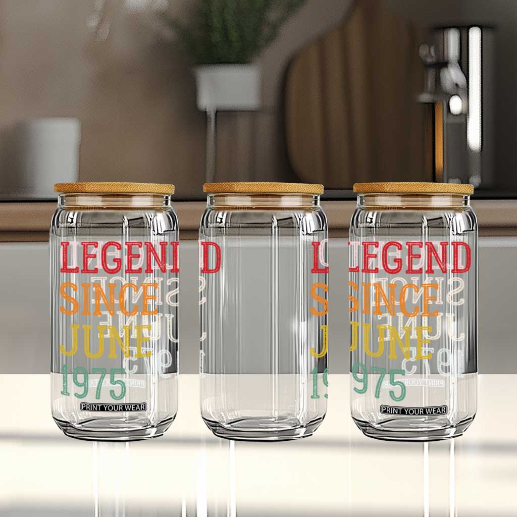 Legend Since June 1975 Glass Can Vintage Retro 50th Birthday Gifts TS10 Print Your Wear