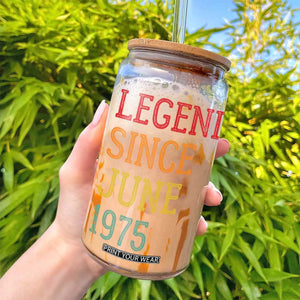 Legend Since June 1975 Glass Can Vintage Retro 50th Birthday Gifts TS10 Print Your Wear