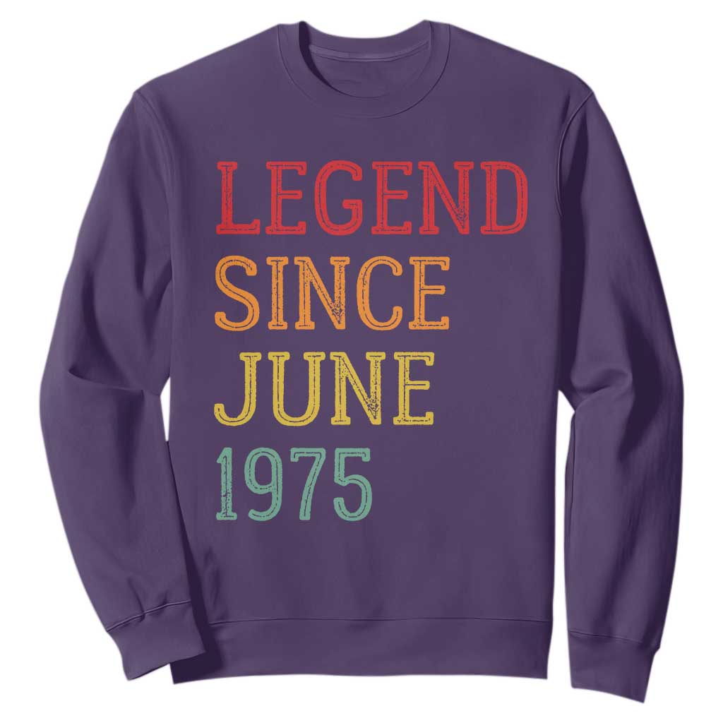 Legend Since June 1975 Sweatshirt Vintage Retro 50th Birthday Gifts TS10 Purple Print Your Wear