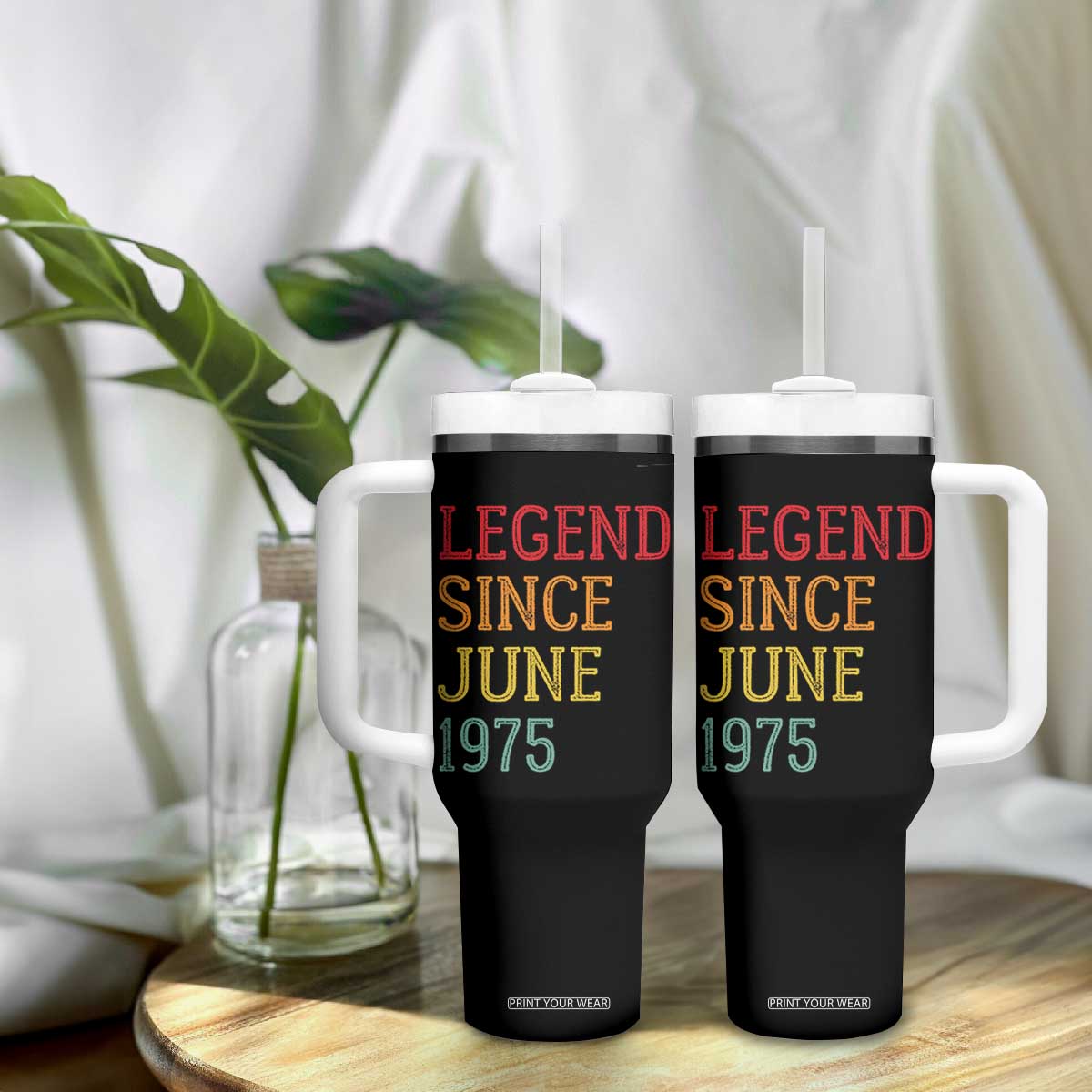 Legend Since June 1975 Tumbler With Handle Vintage Retro 50th Birthday Gifts TS10 Print Your Wear