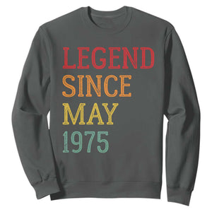 Legend Since May 1975 Sweatshirt Vintage Retro 50th Birthday Gifts TS10 Dark Heather Print Your Wear
