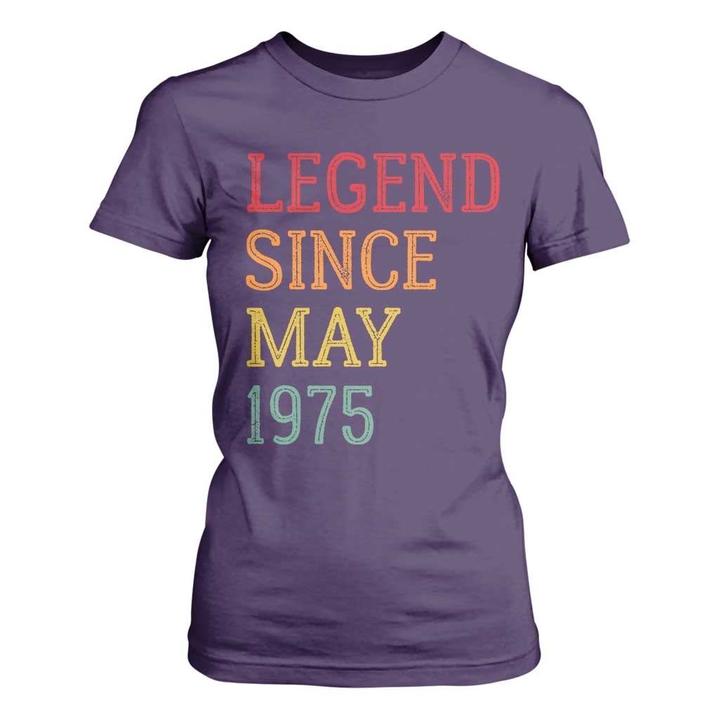 Legend Since May 1975 T Shirt For Women Vintage Retro 50th Birthday Gifts TS10 Purple Print Your Wear
