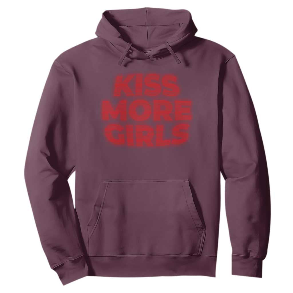 Lesbian Hoodie Kiss More Girls Funny Pride Month TS10 Maroon Print Your Wear