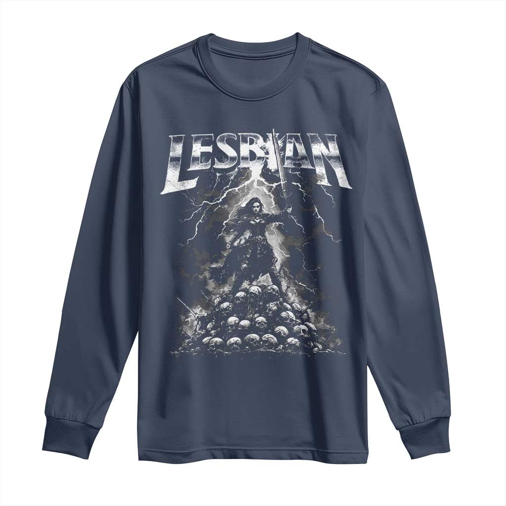 Lesbian Long Sleeve Shirt Funny Meme Dark Fantasy TS10 Navy Print Your Wear