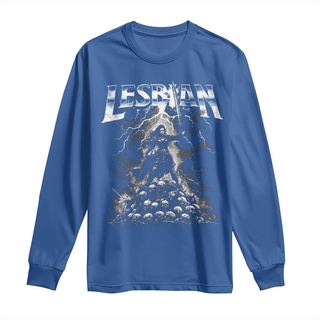 Lesbian Long Sleeve Shirt Funny Meme Dark Fantasy TS10 Royal Blue Print Your Wear