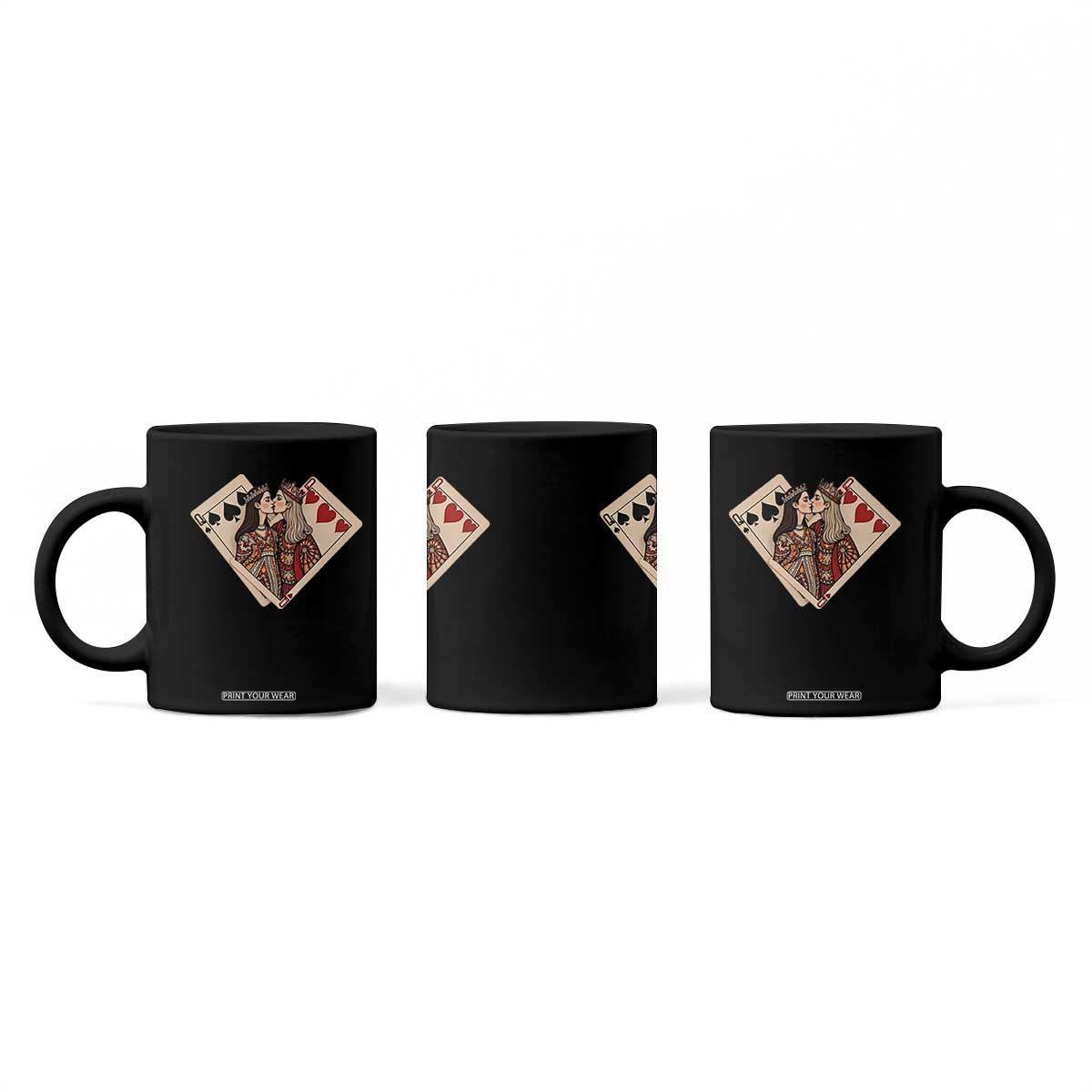Lesbian Pride Coffee Mug Vintage Kissing Cards Sapphic Art TS10 Print Your Wear