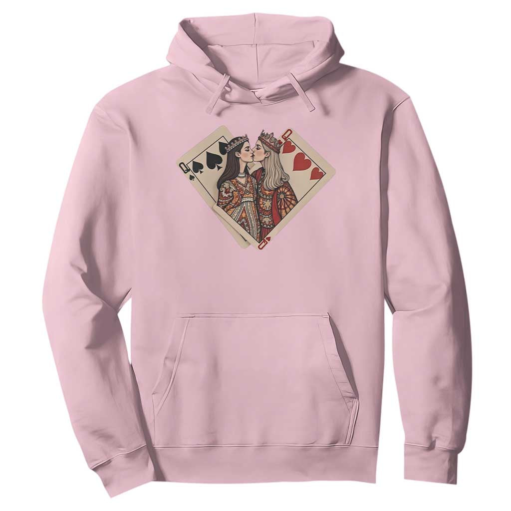 Lesbian Pride Hoodie Vintage Kissing Cards Sapphic Art TS10 Light Pink Print Your Wear