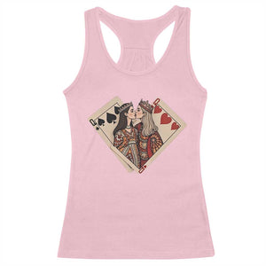 Lesbian Pride Racerback Tank Top Vintage Kissing Cards Sapphic Art TS10 Light Pink Print Your Wear