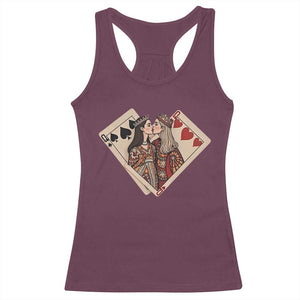 Lesbian Pride Racerback Tank Top Vintage Kissing Cards Sapphic Art TS10 Maroon Print Your Wear