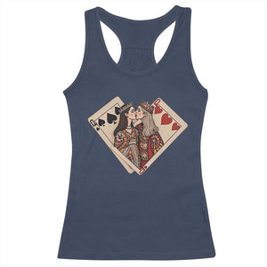 Lesbian Pride Racerback Tank Top Vintage Kissing Cards Sapphic Art TS10 Navy Print Your Wear