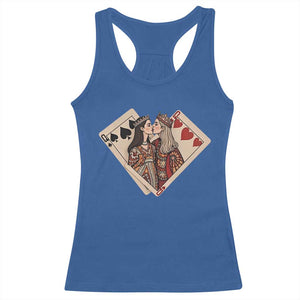 Lesbian Pride Racerback Tank Top Vintage Kissing Cards Sapphic Art TS10 Royal Blue Print Your Wear