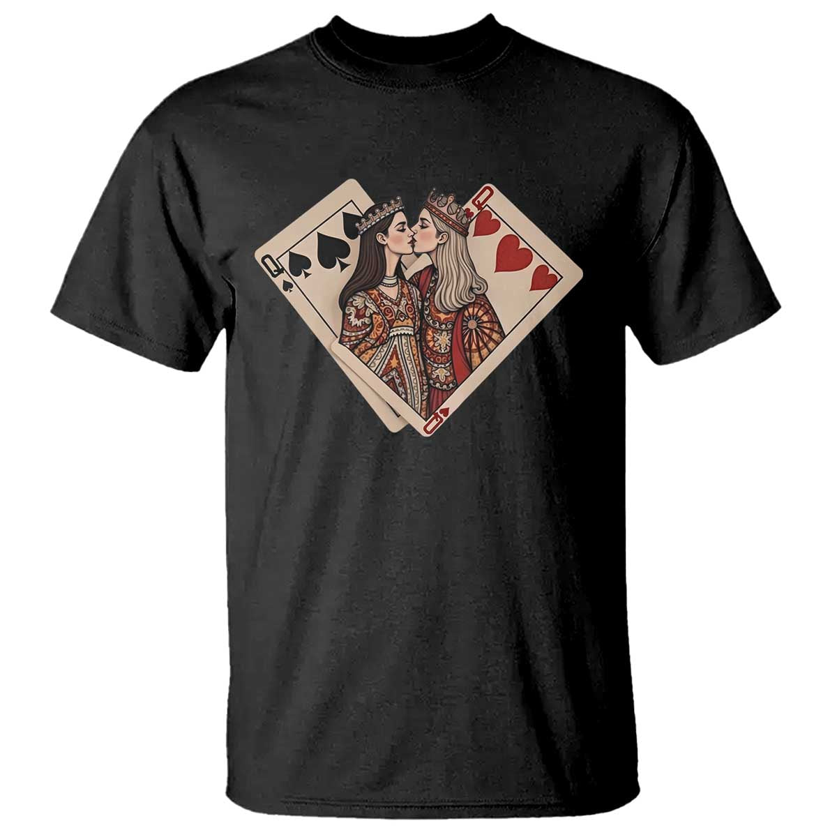 Lesbian Pride T Shirt Vintage Kissing Cards Sapphic Art TS10 Black Print Your Wear