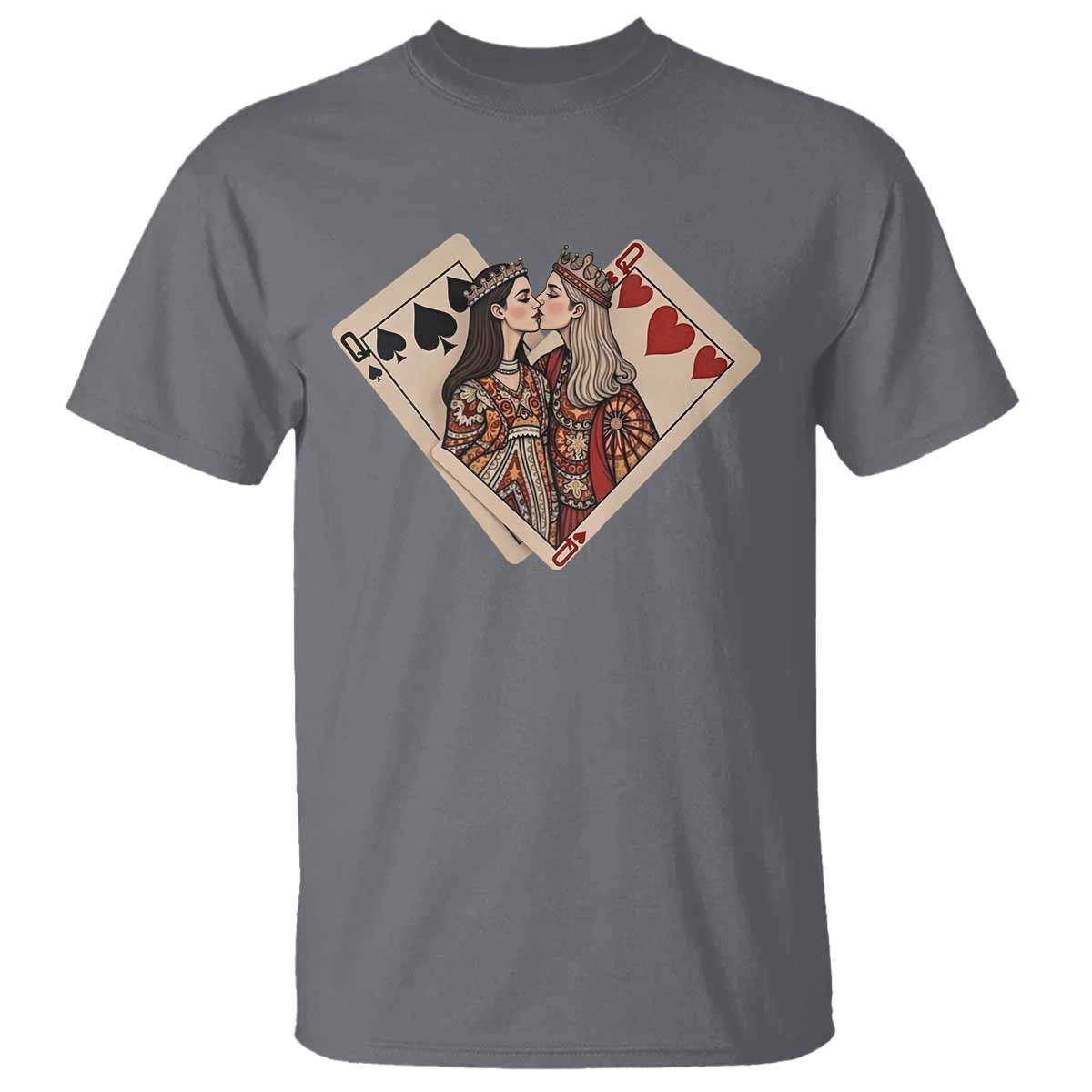 Lesbian Pride T Shirt Vintage Kissing Cards Sapphic Art TS10 Charcoal Print Your Wear