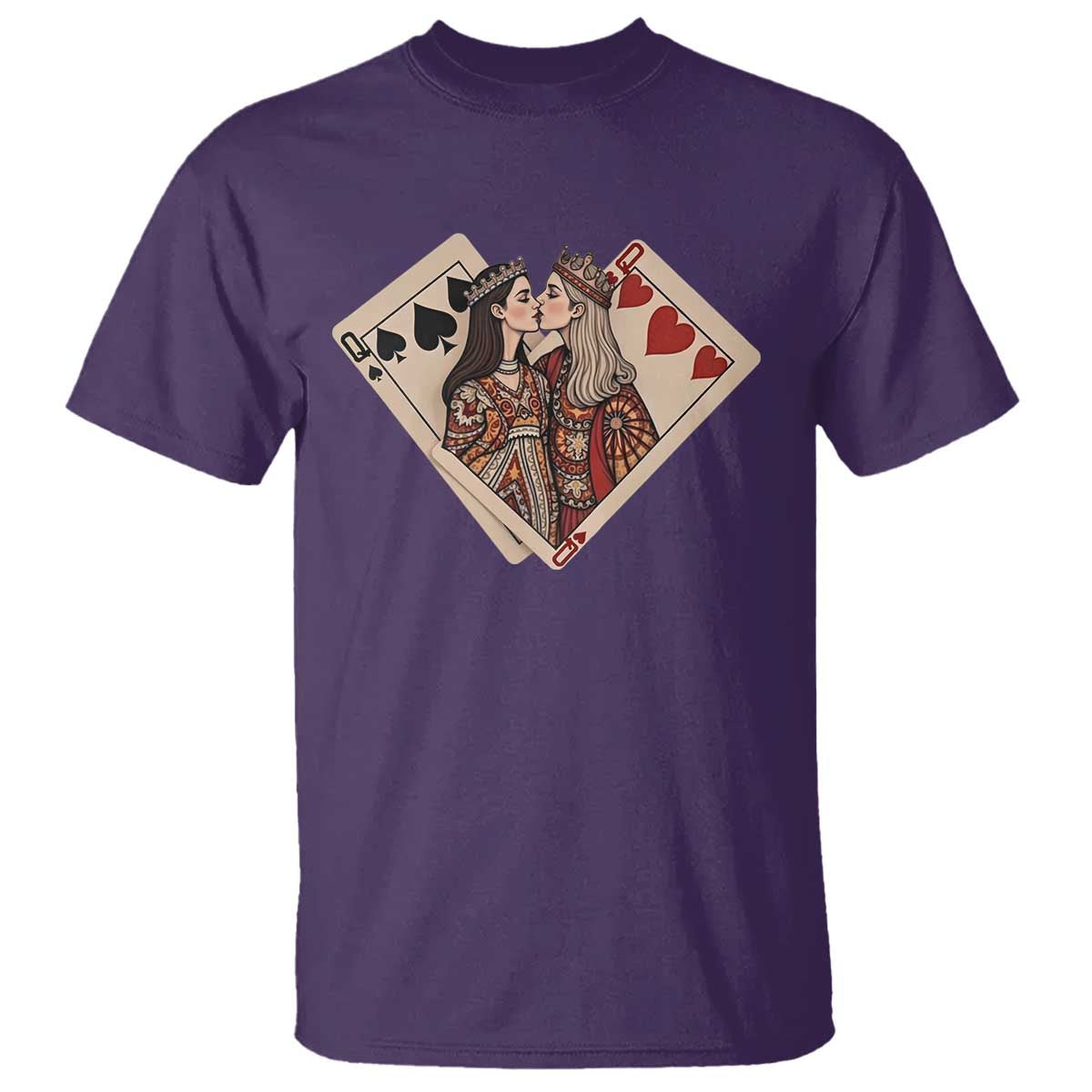 Lesbian Pride T Shirt Vintage Kissing Cards Sapphic Art TS10 Purple Print Your Wear