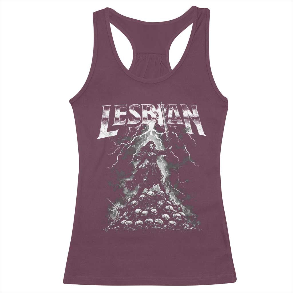 Lesbian Racerback Tank Top Funny Meme Dark Fantasy TS10 Maroon Print Your Wear