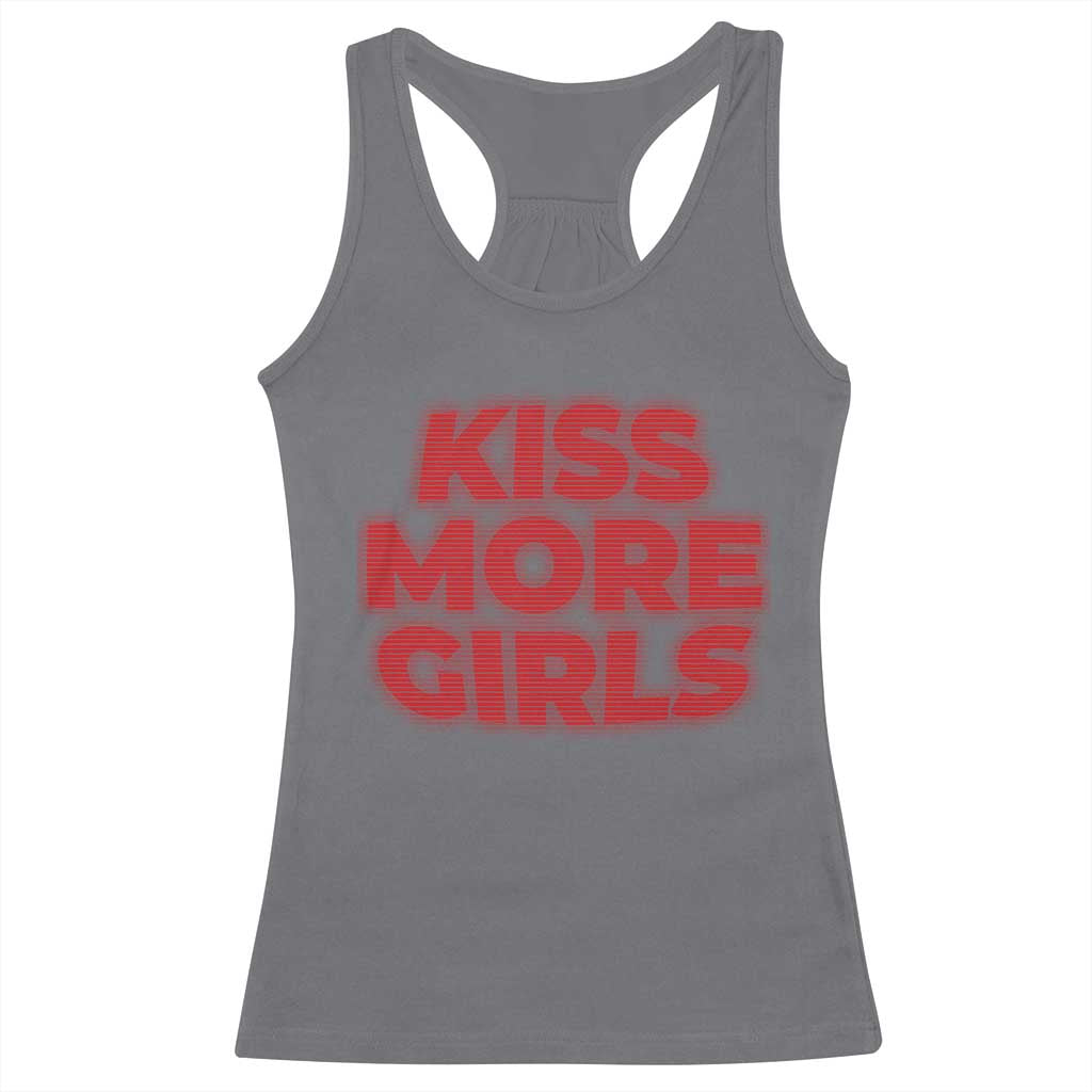 Lesbian Racerback Tank Top Kiss More Girls Funny Pride Month TS10 Charcoal Print Your Wear