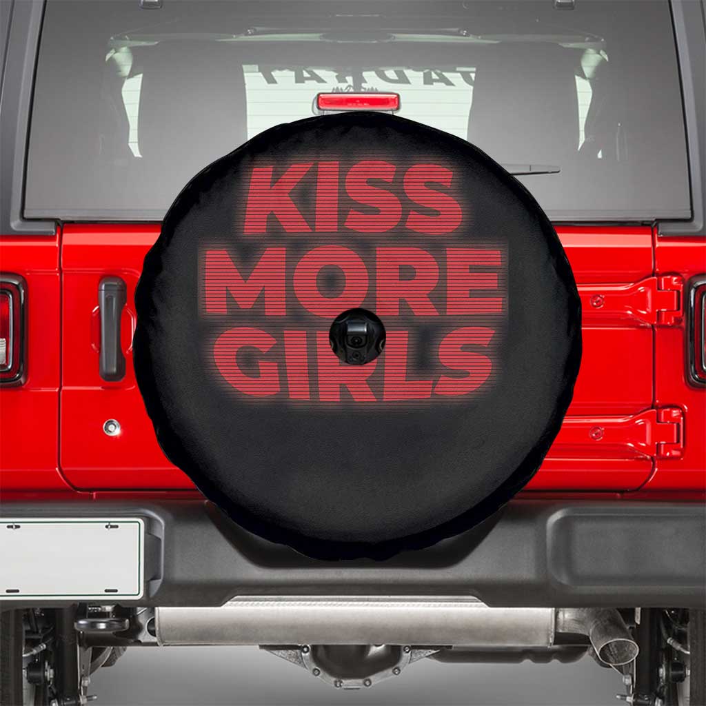 Lesbian Spare Tire Cover Kiss More Girls Funny Pride Month TS10 Black Print Your Wear