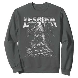 Lesbian Sweatshirt Funny Meme Dark Fantasy TS10 Dark Heather Print Your Wear