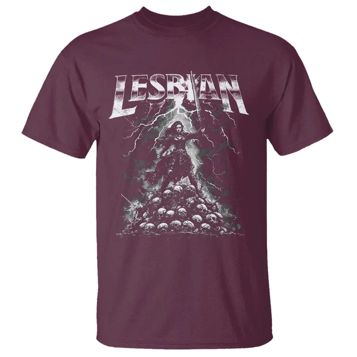 Lesbian T Shirt Funny Meme Dark Fantasy TS10 Maroon Print Your Wear