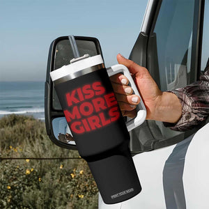 Lesbian Tumbler With Handle Kiss More Girls Funny Pride Month TS10 Print Your Wear