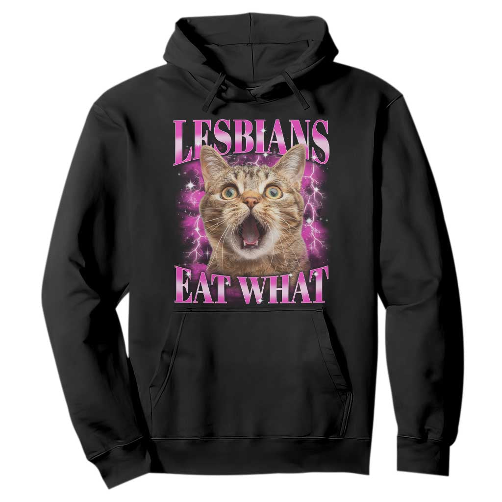 Lesbians Eat What Hoodie Funny Cat Gay Pride LGBTQ Pun TS10 Black Print Your Wear
