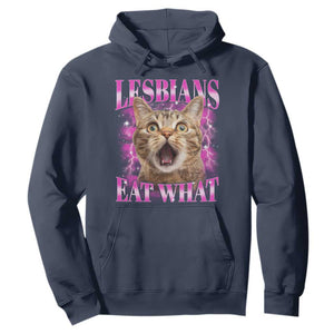 Lesbians Eat What Hoodie Funny Cat Gay Pride LGBTQ Pun TS10 Navy Print Your Wear