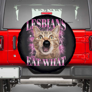 Lesbians Eat What Spare Tire Cover Funny Cat Gay Pride LGBTQ Pun TS10 Black Print Your Wear