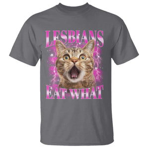 Lesbians Eat What T Shirt Funny Cat Gay Pride LGBTQ Pun TS10 Charcoal Print Your Wear
