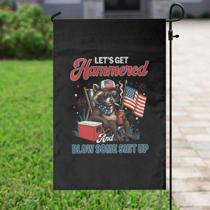 Lets Get Hammered and Blow Some Shit Up Garden Flag Raccoon 4th Of July America TS10 Print Your Wear