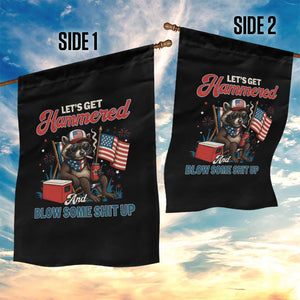 Lets Get Hammered and Blow Some Shit Up Garden Flag Raccoon 4th Of July America TS10 Print Your Wear