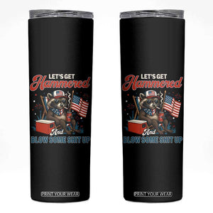 Lets Get Hammered and Blow Some Shit Up Skinny Tumbler Raccoon 4th Of July America TS10 Black Print Your Wear