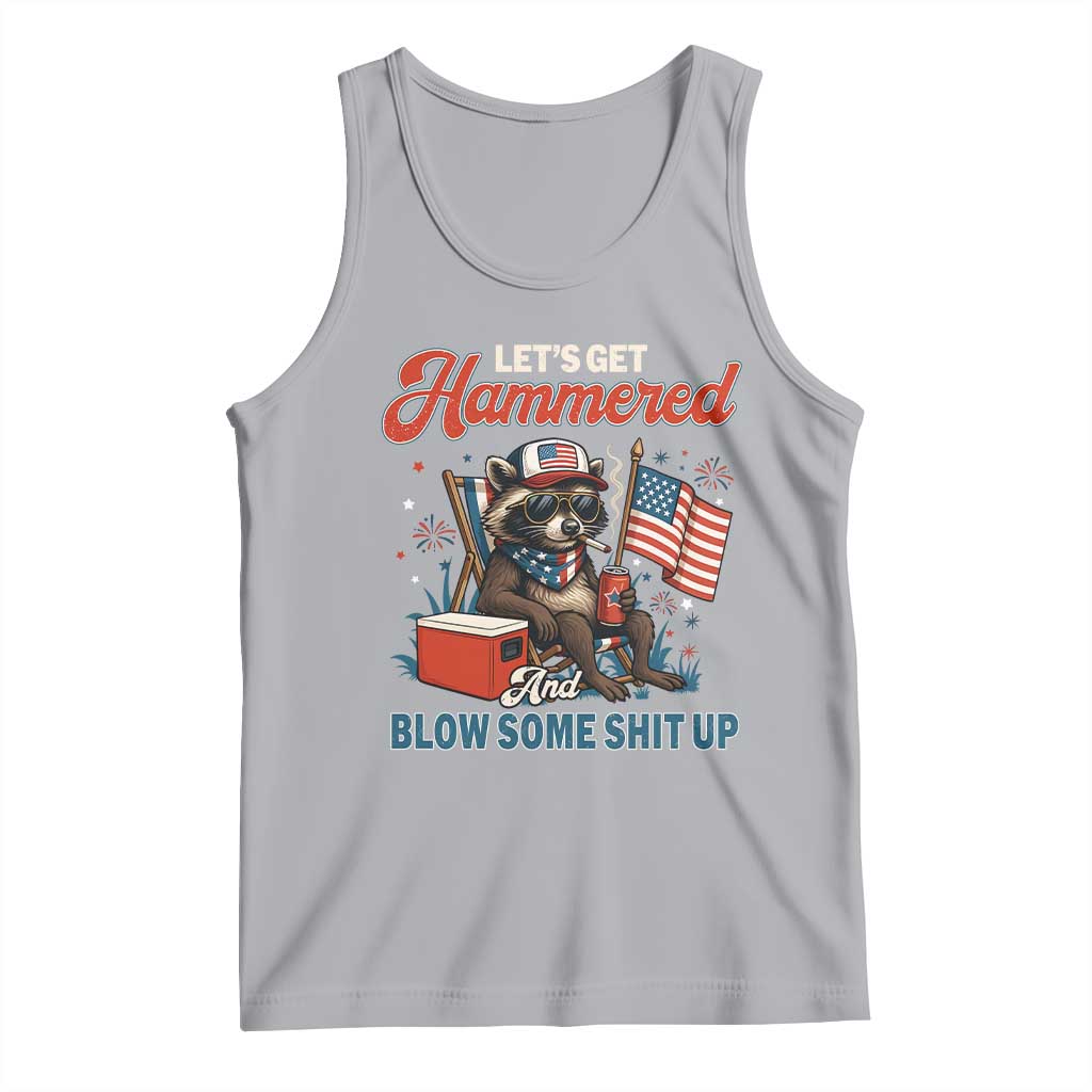 Lets Get Hammered and Blow Some Shit Up Tank Top Raccoon 4th Of July America TS10 Athletic Heather Print Your Wear