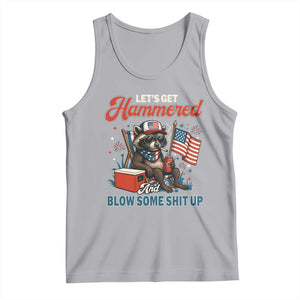 Lets Get Hammered and Blow Some Shit Up Tank Top Raccoon 4th Of July America TS10 Athletic Heather Print Your Wear
