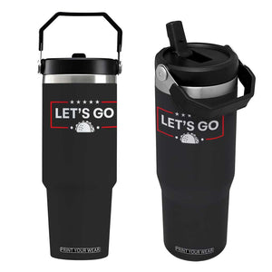 Let's Go Taco Flip Straw Tumbler Tacos for President Political Satire TS02 One Size: 30 oz Black Print Your Wear