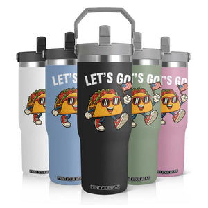 Lets Go Taco Patriotic Flip Straw Tumbler Funny 4th of July Food Humor TS02 Print Your Wear