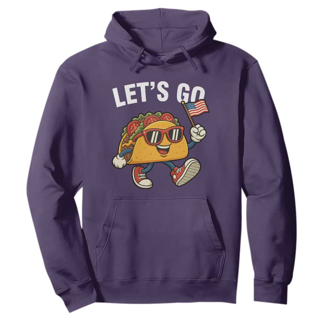 Lets Go Taco Patriotic Hoodie Funny 4th of July Food Humor TS02 Purple Print Your Wear
