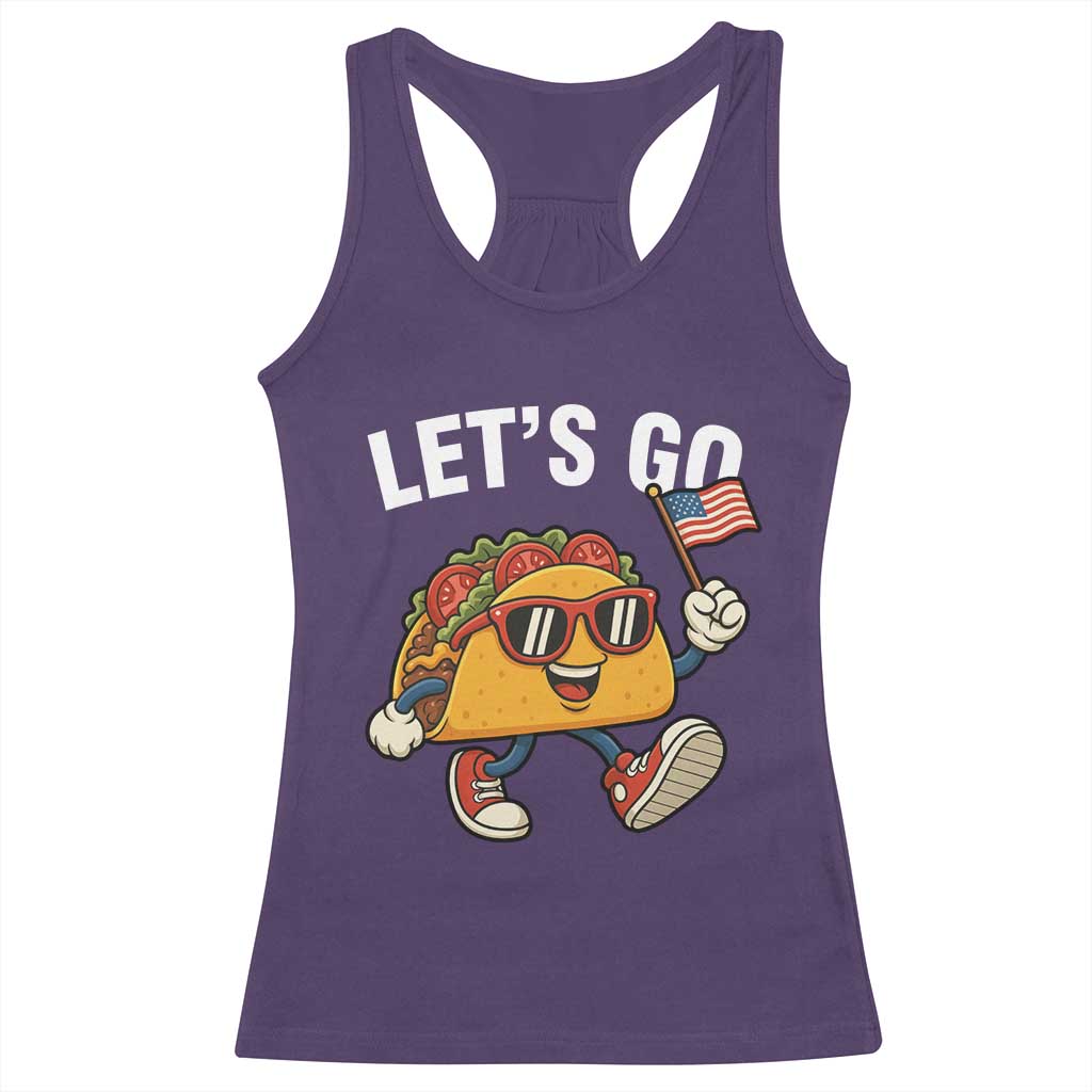 Lets Go Taco Patriotic Racerback Tank Top Funny 4th of July Food Humor TS02 Purple Print Your Wear