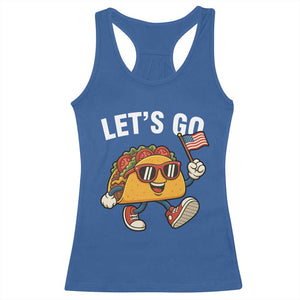 Lets Go Taco Patriotic Racerback Tank Top Funny 4th of July Food Humor TS02 Royal Blue Print Your Wear