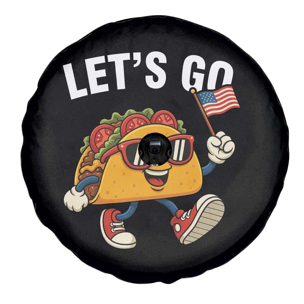 Lets Go Taco Patriotic Spare Tire Cover Funny 4th of July Food Humor TS02 Print Your Wear